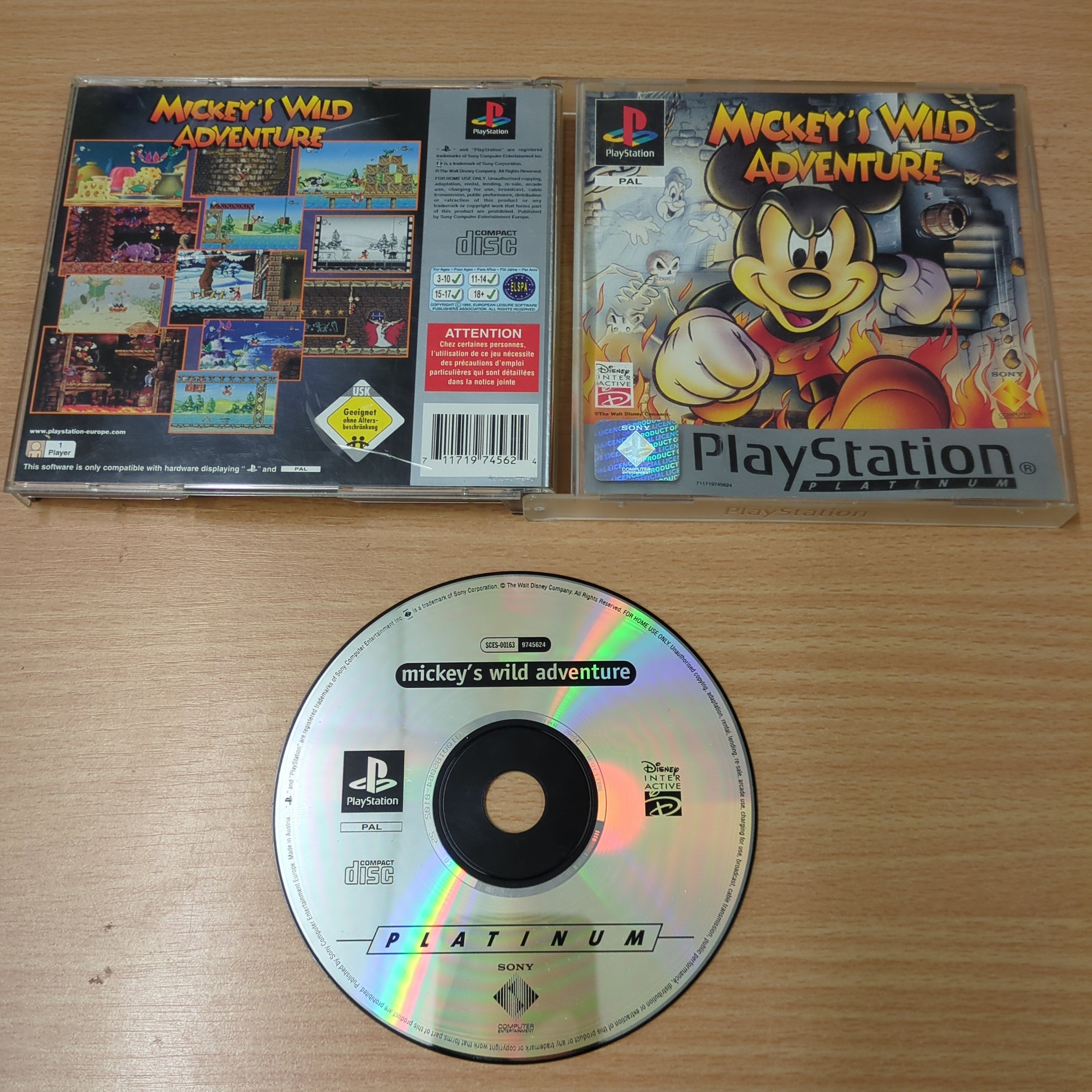 Mickey's Wild Adventure Platinum Sony PS1 game Mickey's Wild Adventure Platinum Sony PS1 game